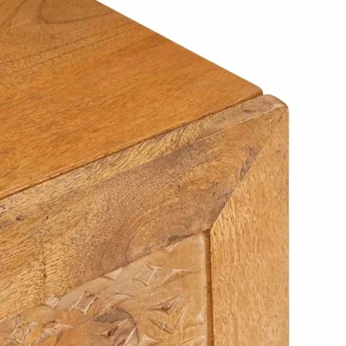 TV szekrény ajtóval Világosbarna 80 x 33 x 46 cm tömör mangófa