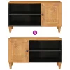 TV szekrény ajtóval Világosbarna 80 x 33 x 46 cm tömör mangófa