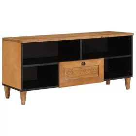   TV szekrény fiókkal Világosbarna 105 x 33 x 46 cm tömör mangófa