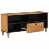 TV szekrény fiókkal Világosbarna 105 x 33 x 46 cm tömör mangófa