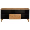 TV szekrény fiókkal Világosbarna 105 x 33 x 46 cm tömör mangófa