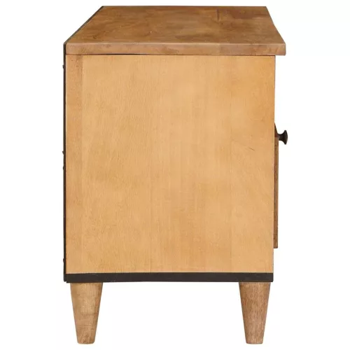 TV szekrény fiókkal Világosbarna 105 x 33 x 46 cm tömör mangófa