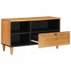 TV szekrény fiókkal Világosbarna 80 x 33 x 46 cm tömör mangófa