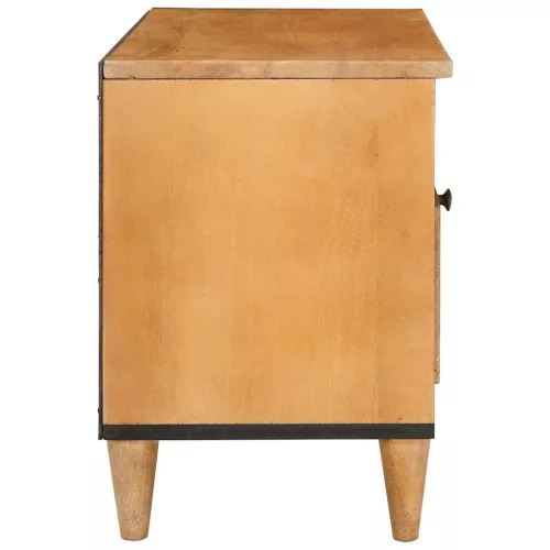 TV szekrény fiókkal Világosbarna 80 x 33 x 46 cm tömör mangófa