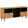 TV szekrény fiókkal Világosbarna 100 x 33 x 46 cm tömör mangófa