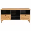 TV szekrény fiókkal Világosbarna 100 x 33 x 46 cm tömör mangófa