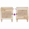 Éjjeli asztal Bézs 40 x 33 x 46 cm tömör mangófa