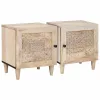 Éjjeli asztal 2 pcs Bézs 40 x 33 x 46 cm tömör mangófa