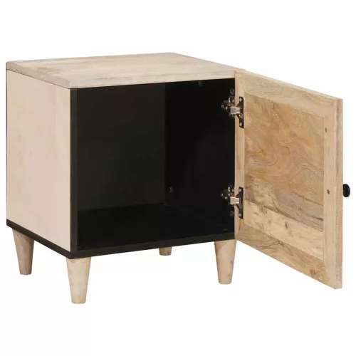 Éjjeli asztal 2 pcs Bézs 40 x 33 x 46 cm tömör mangófa