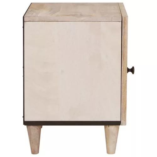 Éjjeli asztal 2 pcs Bézs 40 x 33 x 46 cm tömör mangófa