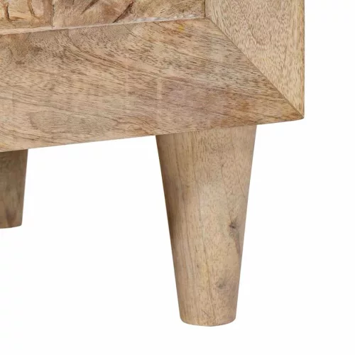 Éjjeli asztal 2 pcs Bézs 40 x 33 x 46 cm tömör mangófa