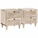 Éjjeli asztal fiókkal 2 pcs Bézs 40 x 33 x 46 cm tömör mangófa