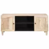 TV szekrény polcokkal Fehér 105 x 33 x 46 cm tömör mangófa