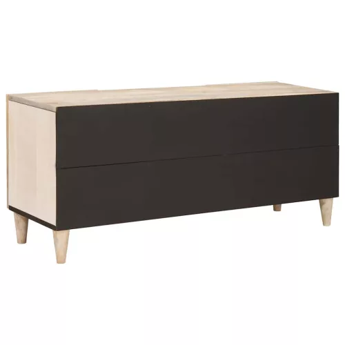 TV szekrény polcokkal Fehér 105 x 33 x 46 cm tömör mangófa