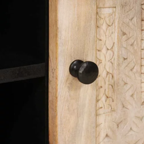 TV szekrény polcokkal Fehér 105 x 33 x 46 cm tömör mangófa