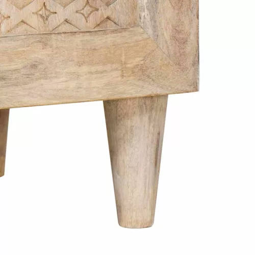 TV szekrény polcokkal Fehér 105 x 33 x 46 cm tömör mangófa