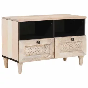   TV szekrény fiókkal Fehér 70 x 33 x 46 cm tömör mangófa