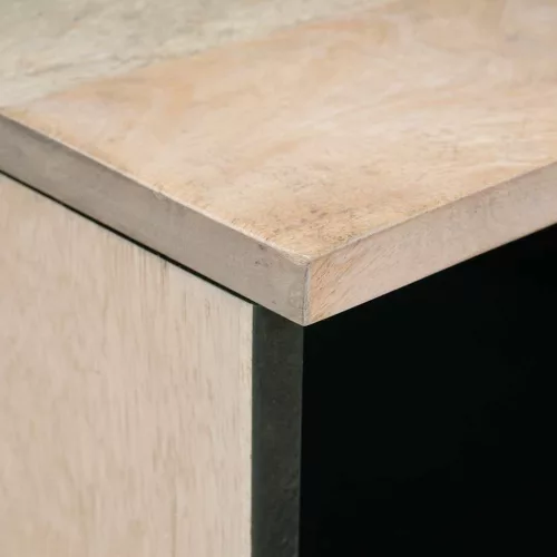 TV szekrény fiókkal Fehér 70 x 33 x 46 cm tömör mangófa