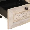 TV szekrény fiókkal Fehér 70 x 33 x 46 cm tömör mangófa