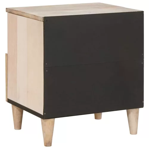 Éjjeli asztal fiókkal 2 pcs Bézs 40 x 33 x 46 cm tömör mangófa