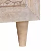 Dohányzóasztal fiókkal Fehér 80 x 54 x 40 cm tömör mangófa