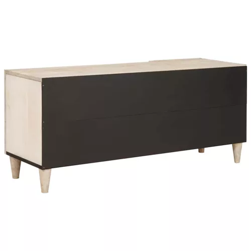 TV szekrény fiókkal Fehér 105 x 33 x 46 cm tömör mangófa