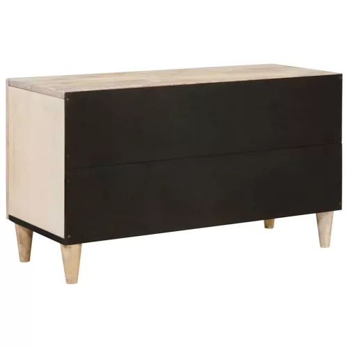 TV szekrény polcokkal Fehér 80 x 33 x 46 cm tömör mangófa