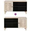TV szekrény polcokkal Fehér 80 x 33 x 46 cm tömör mangófa