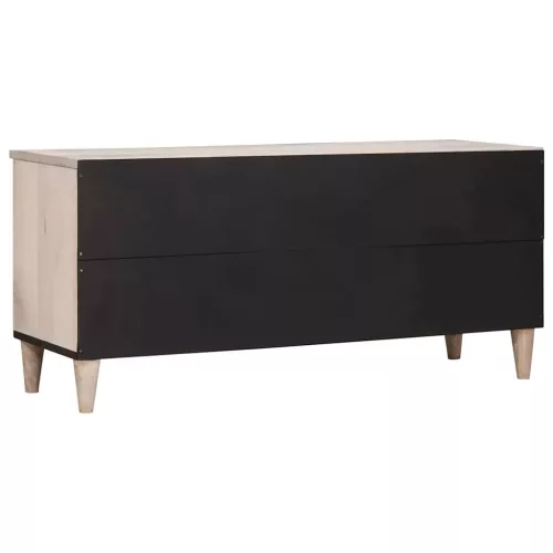 TV szekrény fiókkal Fehér 105 x 33 x 46 cm tömör mangófa