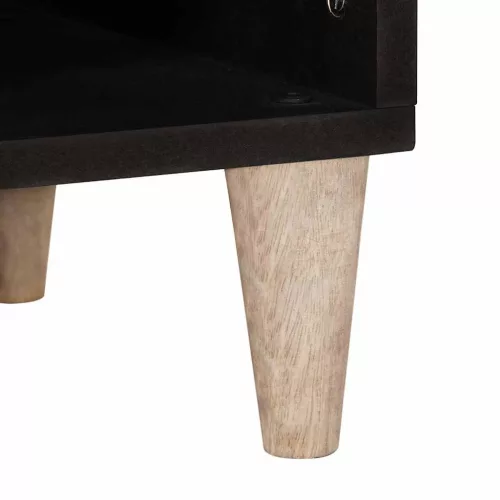 TV szekrény fiókkal Fehér 105 x 33 x 46 cm tömör mangófa