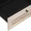 TV szekrény fiókkal Fehér 80 x 33 x 46 cm tömör mangófa