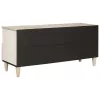 TV szekrény fiókkal Fehér 100 x 33 x 46 cm tömör mangófa