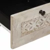 TV szekrény fiókkal Fehér 100 x 33 x 46 cm tömör mangófa