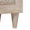 TV szekrény fiókkal Fehér 100 x 33 x 46 cm tömör mangófa
