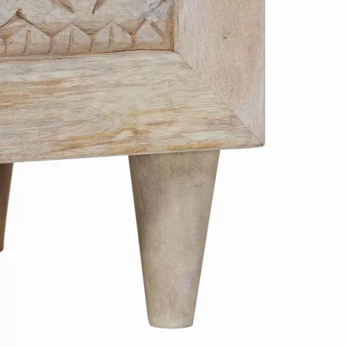 TV szekrény fiókkal Fehér 100 x 33 x 46 cm tömör mangófa