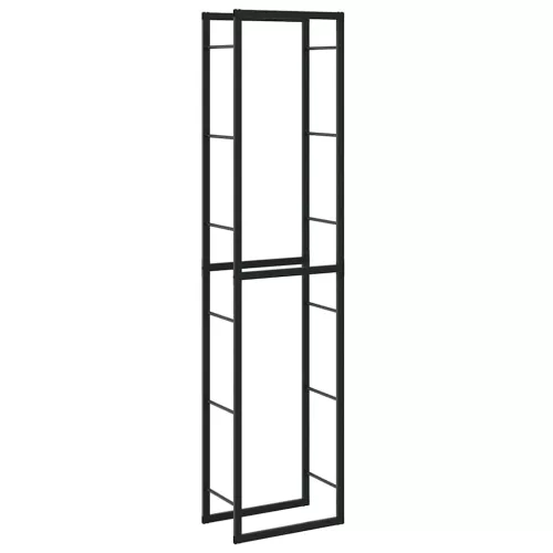 Tűzifa állvány Fekete 50x30x209 cm acél