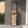 Tűzifa állvány Fekete 50x30x209 cm acél
