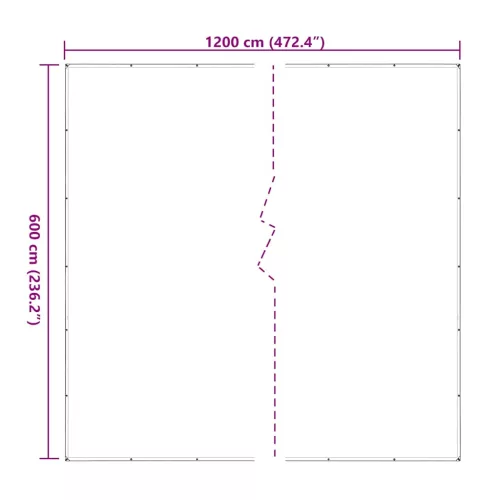 Átlátszó ponyva lyukasztóval 6x12 m polietilén