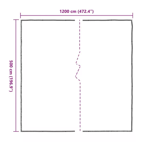 Átlátszó ponyva lyukasztóval 5x12 m polietilén