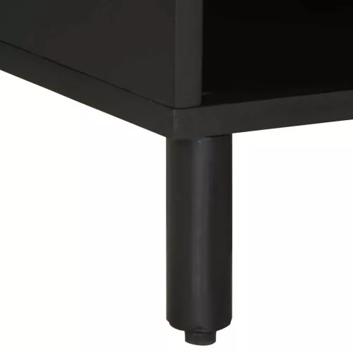 Fekete tömör nyers mangófa TV-szekrény 80 x 33,5 x 46 cm