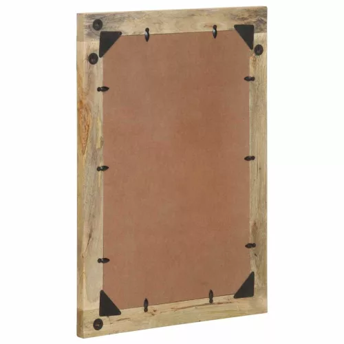 Tömör mangófa és üveg fürdőszobatükör 50 x 70 cm
