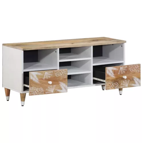 Tömör mangófa TV-szekrény100x33,5x46 cm