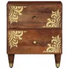 Éjjeliszekrény 2 pcs mézbarna 40 x 33 x 46 cm tömör mangófa