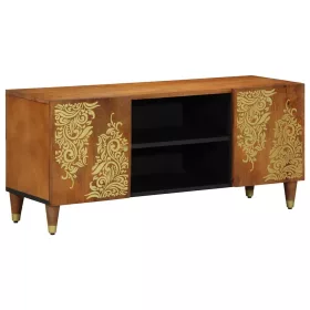   TV szekrény polcokkal Barna 105 x 33.5 x 46 cm Tömör mangófa