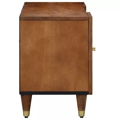TV szekrény polcokkal Barna 105 x 33.5 x 46 cm Tömör mangófa