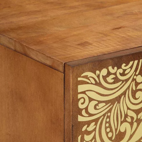 TV szekrény polcokkal Barna 105 x 33.5 x 46 cm Tömör mangófa