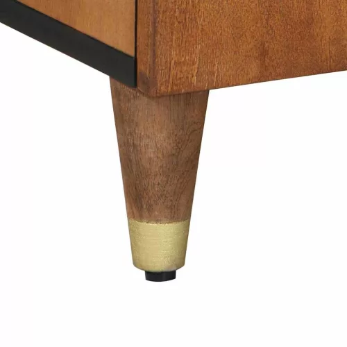 TV szekrény polcokkal Barna 105 x 33.5 x 46 cm Tömör mangófa