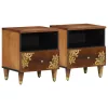 Éjjeliszekrény 2 pcs mézbarna 40 x 33 x 46 cm tömör mangófa