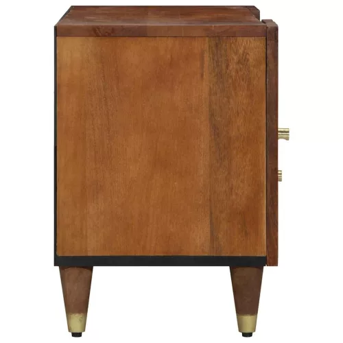 TV szekrény fiókkal Barna 105 x 33.5 x 46 cm Tömör mangófa