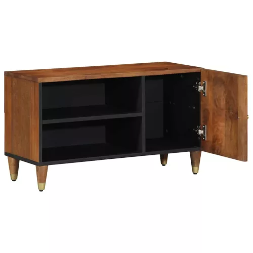 TV szekrény polcokkal Barna 80 x 31.5 x 46 cm Tömör mangófa
